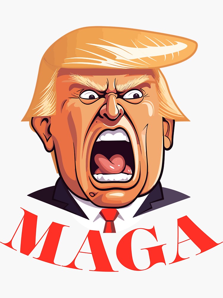 Trump MAGA Cartoon" Sticker for Sale by urbanbuzzz | Redbubble