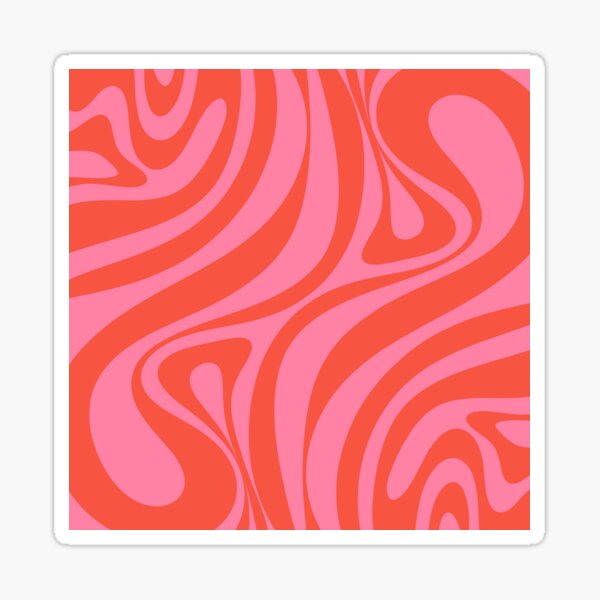 Wavy Loops Retro Abstract Swirl Pattern in Bright Magenta Hot Pink Red  Sticker for Sale by kierkegaard