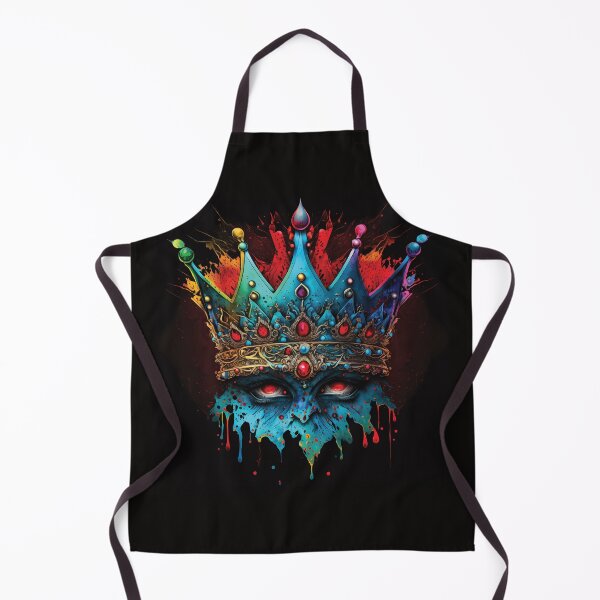 Aperçu de l'œuvre Enigmatic Melting Blue Face | Crowned in Mystical Jewels créée et vendue par PopPopGfx.