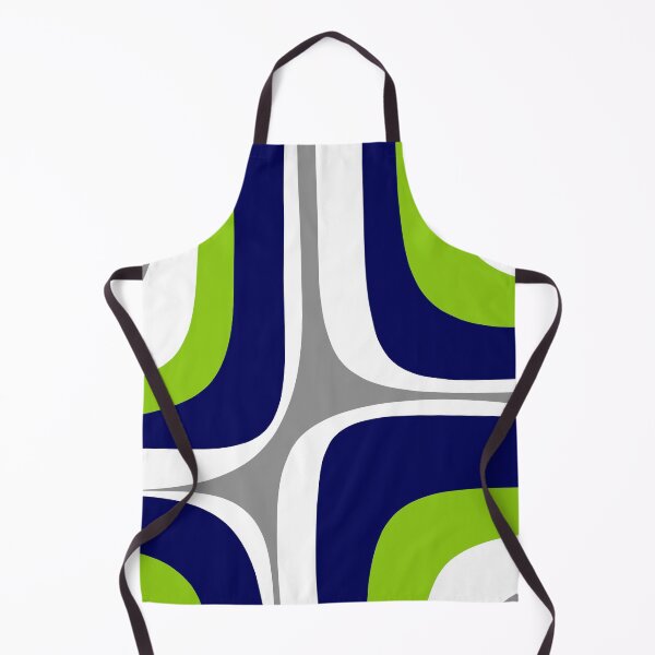 Item preview, Retro Groove Mid Century Modern Abstract Pattern Lime Green Navy Blue Gray White designed and sold by kierkegaard.