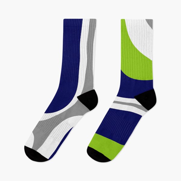 Item preview, Retro Groove Mid Century Modern Abstract Pattern Lime Green Navy Blue Gray White designed and sold by kierkegaard.