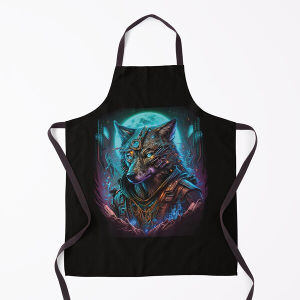 Item preview, Futuristic Cyberwolf | Majestic Wolf with Blue Eyes designed and sold by PopPopGfx.