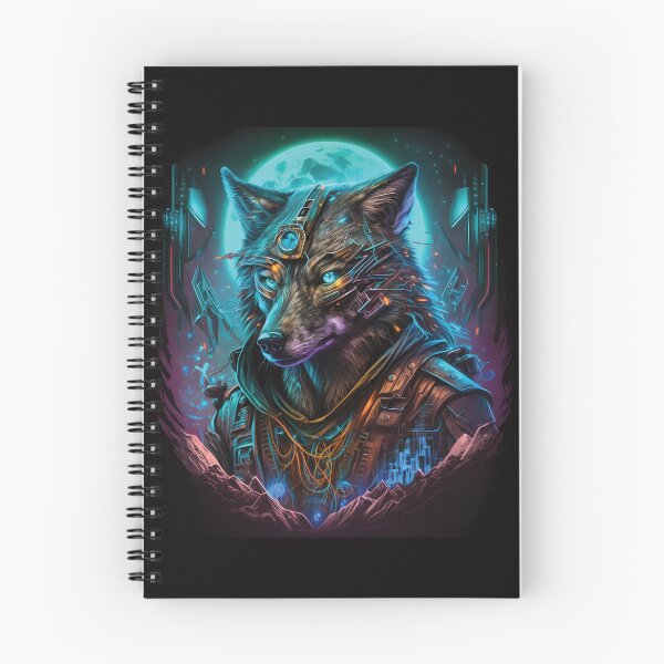 Item preview, Futuristic Cyberwolf | Majestic Wolf with Blue Eyes designed and sold by PopPopGfx.