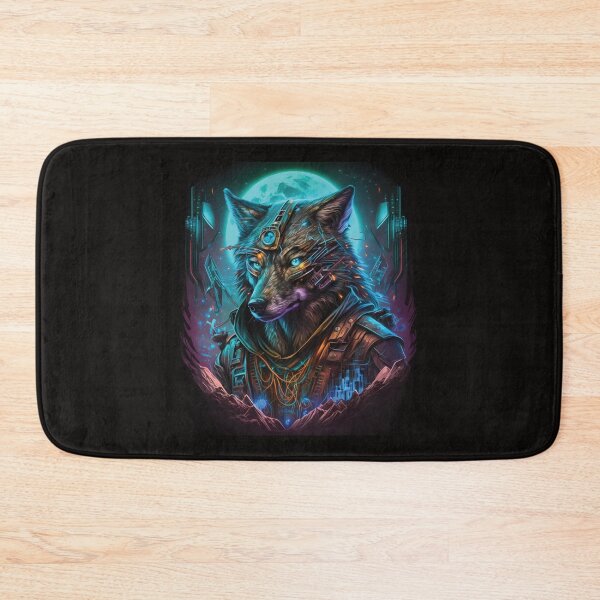 Item preview, Futuristic Cyberwolf | Majestic Wolf with Blue Eyes designed and sold by PopPopGfx.