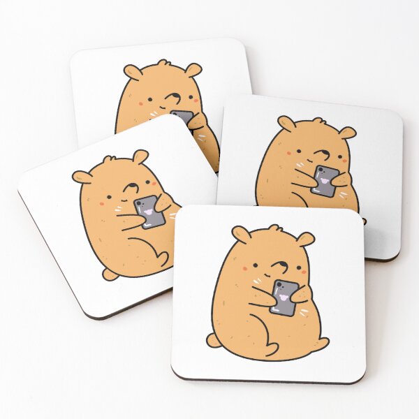 Item preview, Kawaii Bear On Phone designed and sold by kawaiilife.