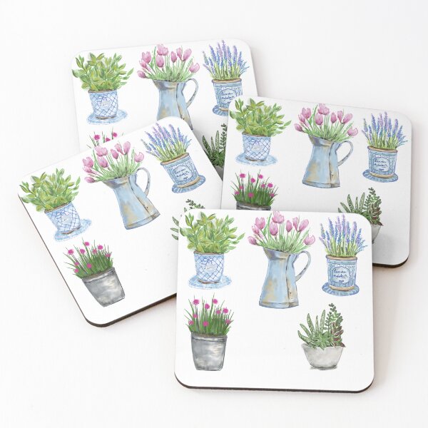 Item preview, flowers in pots designed and sold by Anchalee Montag.
