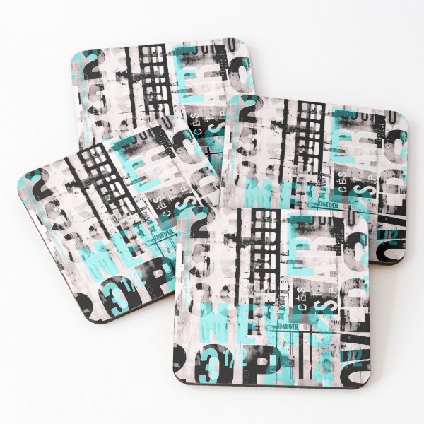 Item preview, Grunge Typo Street Art Black And White With Turquoise designed and sold by artsandsoul.