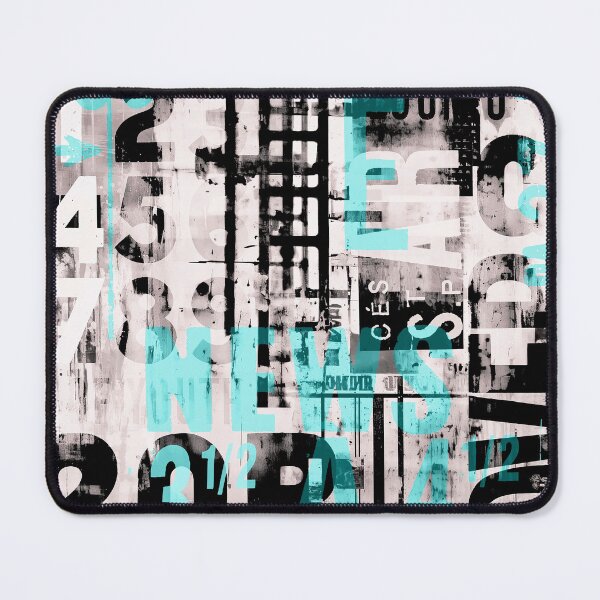Item preview, Grunge Typo Street Art Black And White With Turquoise designed and sold by artsandsoul.