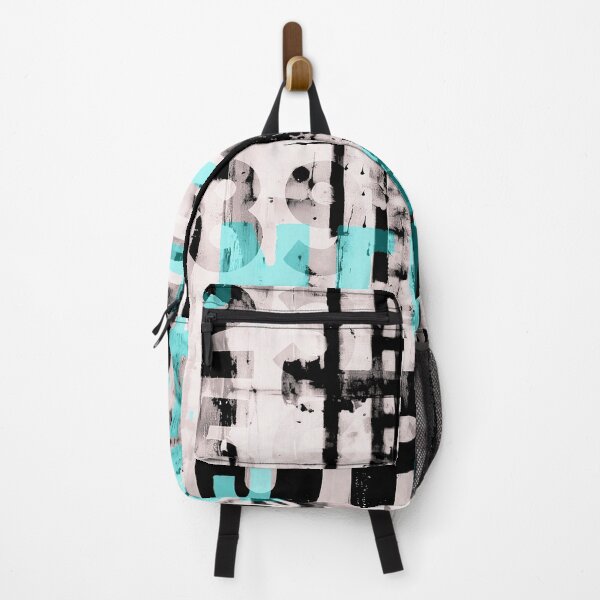 Item preview, Grunge Typo Street Art Black And White With Turquoise designed and sold by artsandsoul.