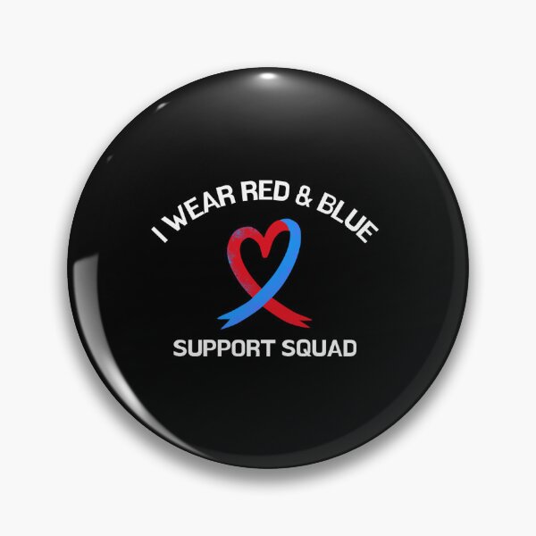 Item preview, Congenital Heart Defect Awareness blue red ribbon designed and sold by Jeangel97.