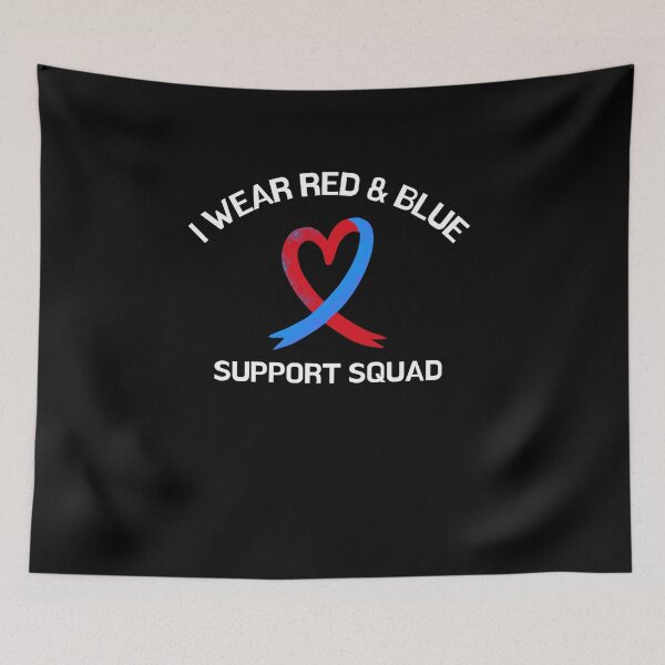 Item preview, Congenital Heart Defect Awareness blue red ribbon designed and sold by Jeangel97.