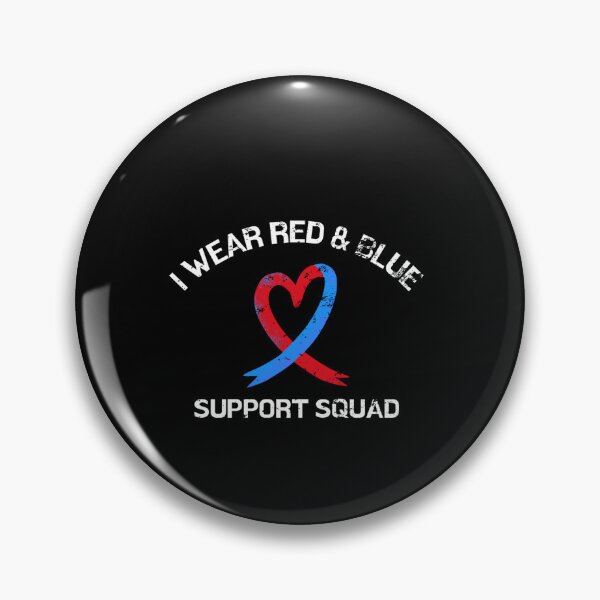Item preview, Congenital Heart Defect Awareness blue red ribbon Retro Vintage designed and sold by Jeangel97.
