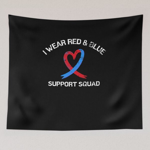Item preview, Congenital Heart Defect Awareness blue red ribbon Retro Vintage designed and sold by Jeangel97.