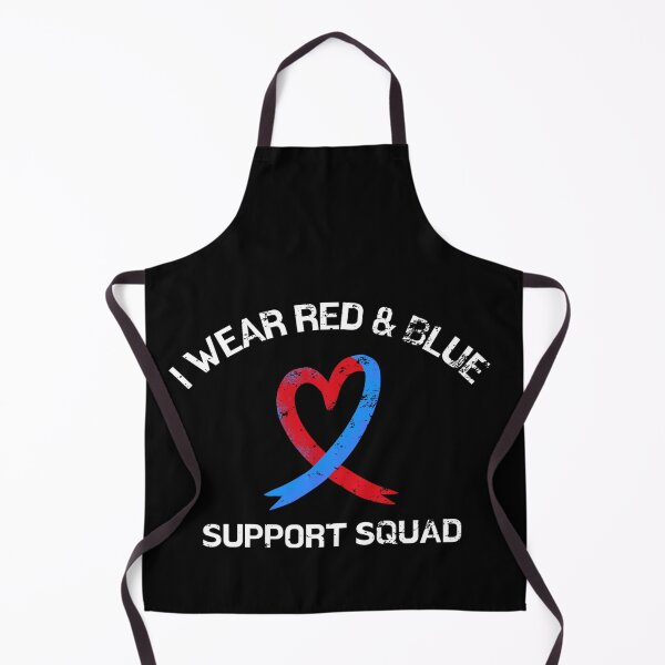 Item preview, Congenital Heart Defect Awareness blue red ribbon Retro Vintage designed and sold by Jeangel97.