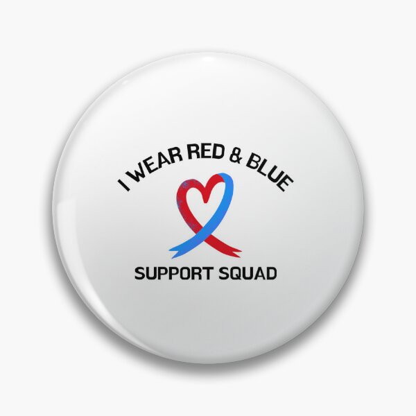 Item preview, Congenital Heart Defect Awareness blue red ribbon designed and sold by Jeangel97.