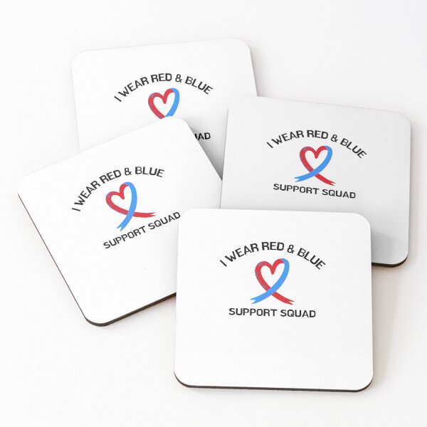 Item preview, Congenital Heart Defect Awareness blue red ribbon designed and sold by Jeangel97.