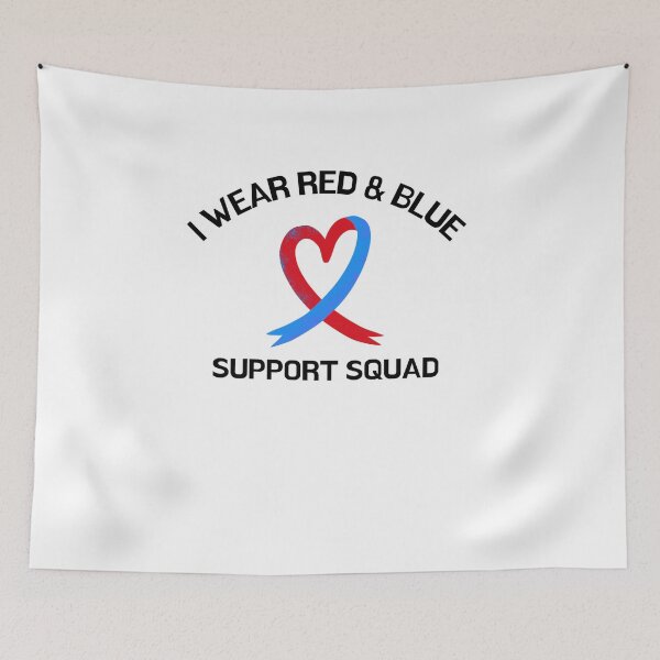 Item preview, Congenital Heart Defect Awareness blue red ribbon designed and sold by Jeangel97.