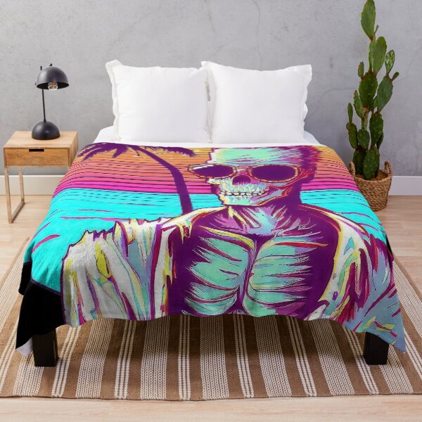 Item preview, 80's retro vaporwave funny zombie in sunglasses on palm beach designed and sold by TomFrontierArt.