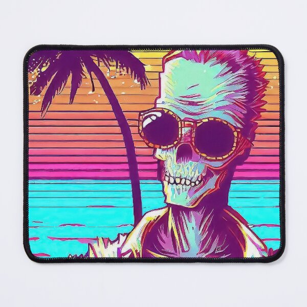 Item preview, 80's retro vaporwave funny zombie in sunglasses on palm beach designed and sold by TomFrontierArt.