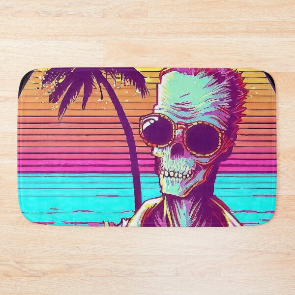 Item preview, 80's retro vaporwave funny zombie in sunglasses on palm beach designed and sold by TomFrontierArt.