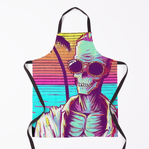 Item preview, 80's retro vaporwave funny zombie in sunglasses on palm beach designed and sold by TomFrontierArt.
