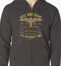 It's Falconry Time! Peregrine Falcon Zipped Hoodie
