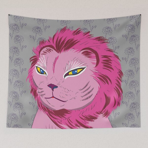 Item preview, Pink Lion with rose designed and sold by Amber-Eyes.