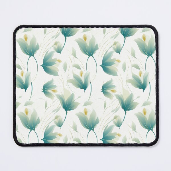 Item preview, Minimalist Teal and Cream Floral Abstract Pattern designed and sold by Moisky Patterns.
