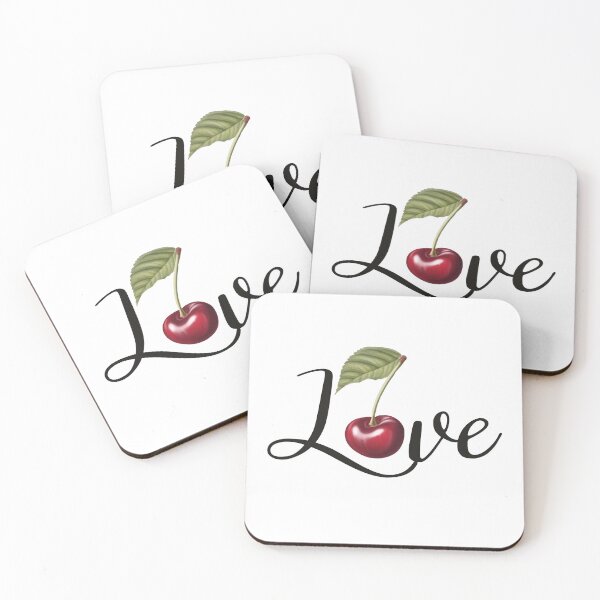 Item preview, Love cherry. Love. Kisses cherry watercolour lettering I love you designed and sold by Anastasiia Yurevych.