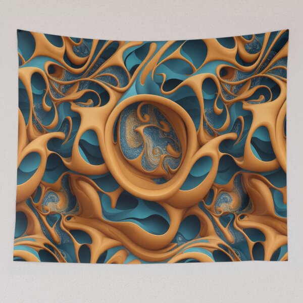 Artikelvorschau, Orange and blue abstract with mosaic entworfen und verkauft von Rothnaric.