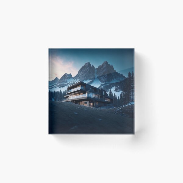 Item preview, A Modern Mountain Home with a Spacious Deck and Panoramic Views, Ai Generated Art designed and sold by AiGens.