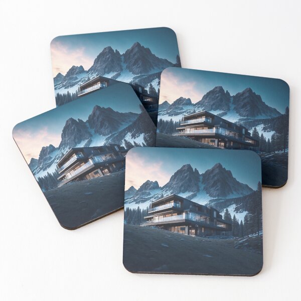 Item preview, A Modern Mountain Home with a Spacious Deck and Panoramic Views, Ai Generated Art designed and sold by AiGens.