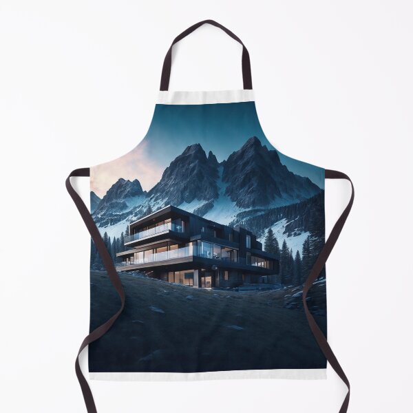 Item preview, A Modern Mountain Home with a Spacious Deck and Panoramic Views, Ai Generated Art designed and sold by AiGens.