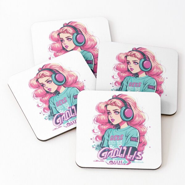 Item preview, Cute Girl with headphones designed and sold by Ultimatedezign.