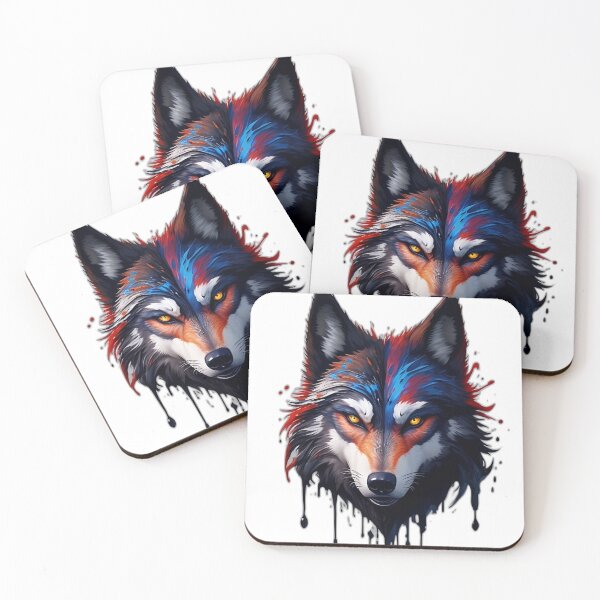 Item preview, Futuristic Wolf in Bright Colors - Dynamic Digital Art designed and sold by PixelSpectrum.