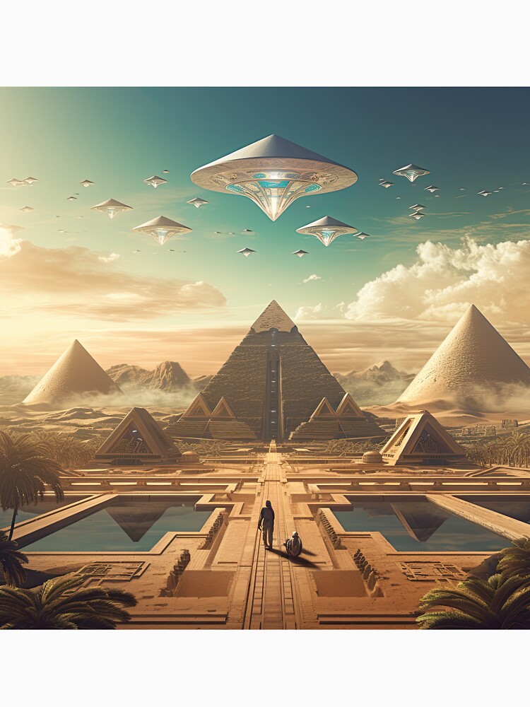 Thumbnail 7 of 7, Classic T-Shirt, Futuristic Egyption World Digital Art designed and sold by Garret Bohl.
