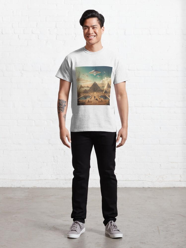Classic T-Shirt, Futuristic Egyption World Digital Art designed and sold by Garret Bohl