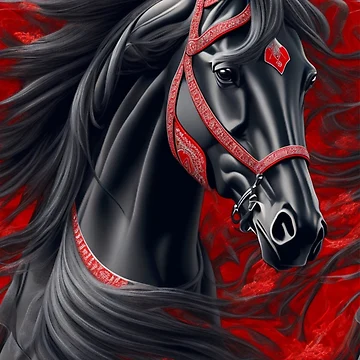 Aperçu de l'œuvre Black Arabian horse pattern de Rothnaric