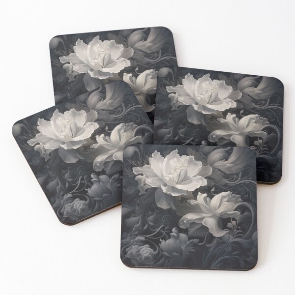 Item preview, Gray Floral & White pattern designed and sold by Soulsystem123.