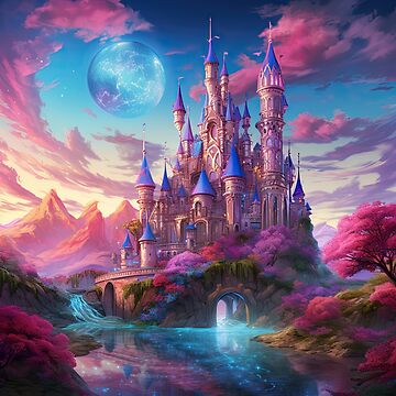 Artwork thumbnail, Colorful Fantasy Fairy Tale Castle by Garret Bohl