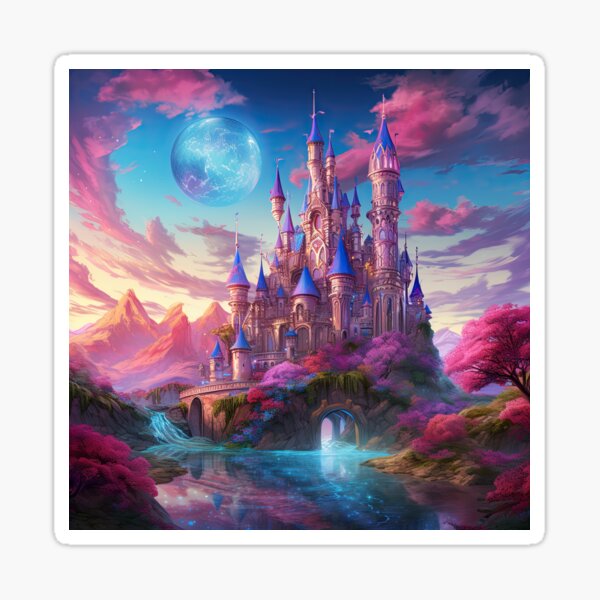 Colorful Fantasy Fairy Tale Castle Sticker