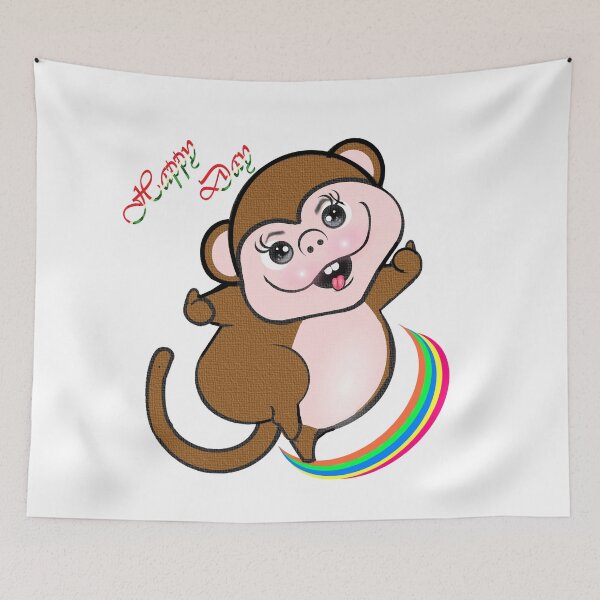 Item preview, Happy Monkey  designed and sold by Shirley cute art .