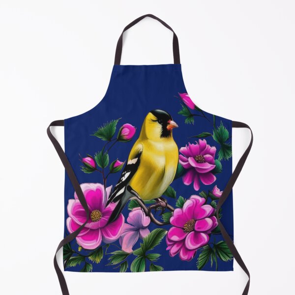 Item preview, Goldfinch Surrounded By Pink Wild Roses Iowa State Tattoo Art designed and sold by taiche.