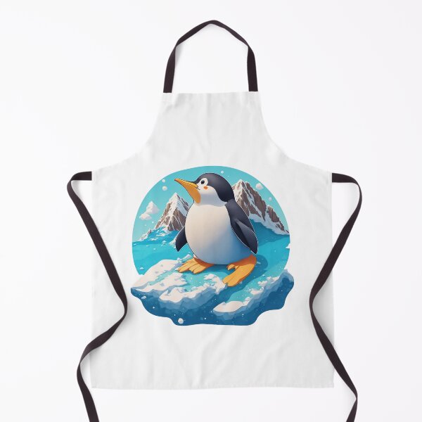 Aperçu de l'œuvre Pingouin mignon sur la glace avec la montagne enneigée créée et vendue par Jayjaynaenae.
