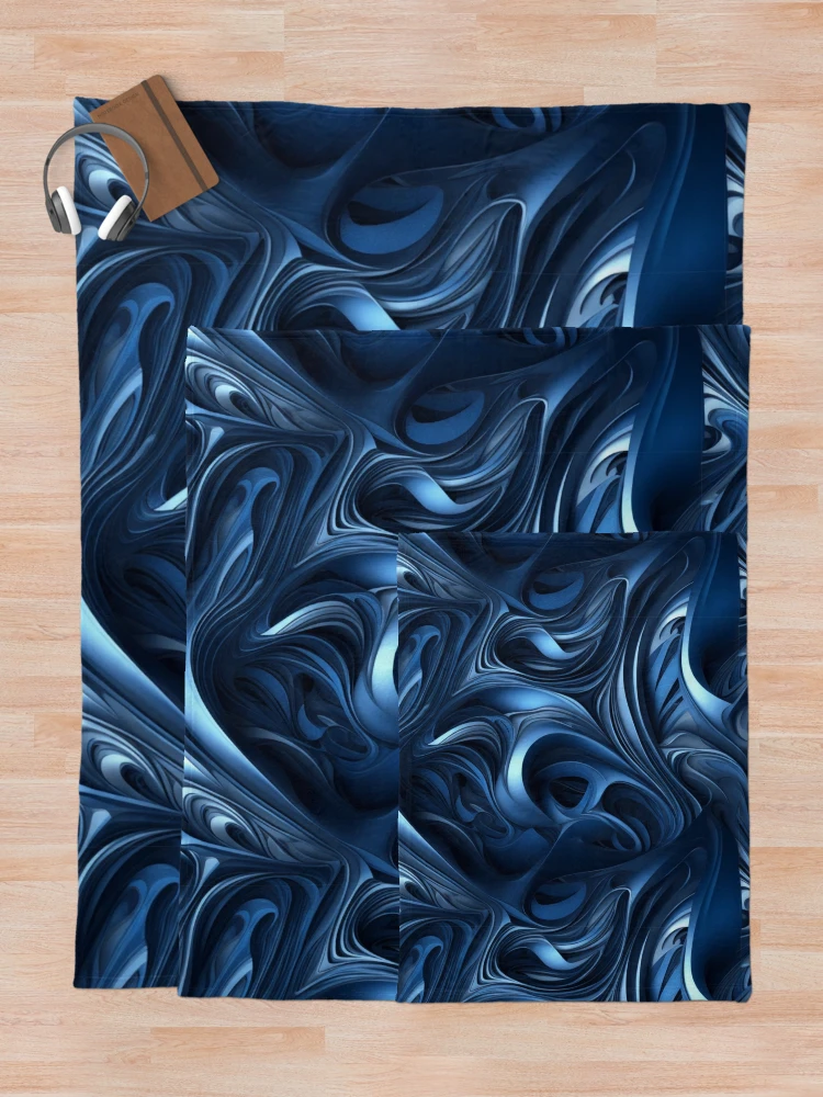 Thumbnail 5 von 6, Fleecedecke, Black and blue abstract metal pattern designt und verkauft von Rothnaric.