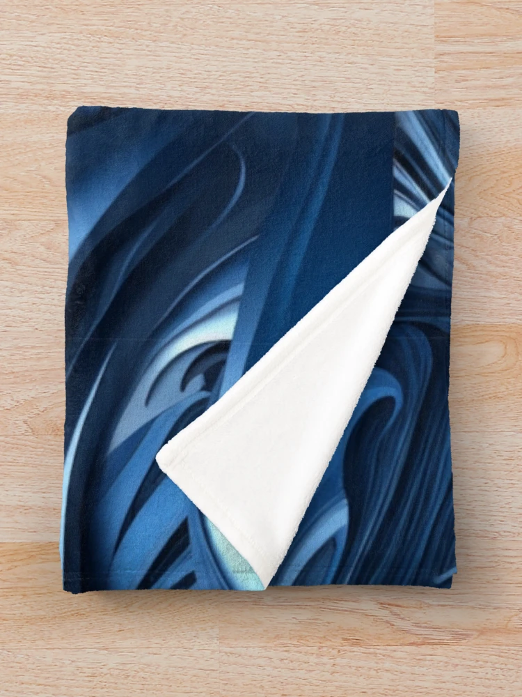 Thumbnail 3 von 6, Fleecedecke, Black and blue abstract metal pattern designt und verkauft von Rothnaric.