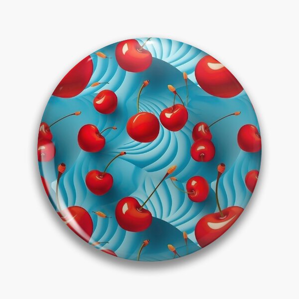 Item preview, Red Cherries on a Baby Blue Background Pattern designed and sold by Hibiskusmond.