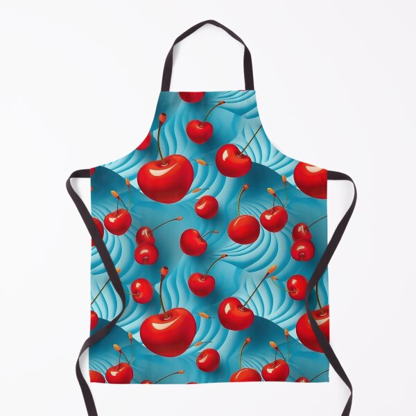 Item preview, Red Cherries on a Baby Blue Background Pattern designed and sold by Hibiskusmond.