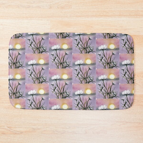 Item preview, Sunset and flowers watercolour painting designed and sold by Funsize-Art.