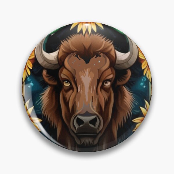 Item preview, American Bison With Sunflower Wreath Kansas State Tattoo Art designed and sold by taiche.